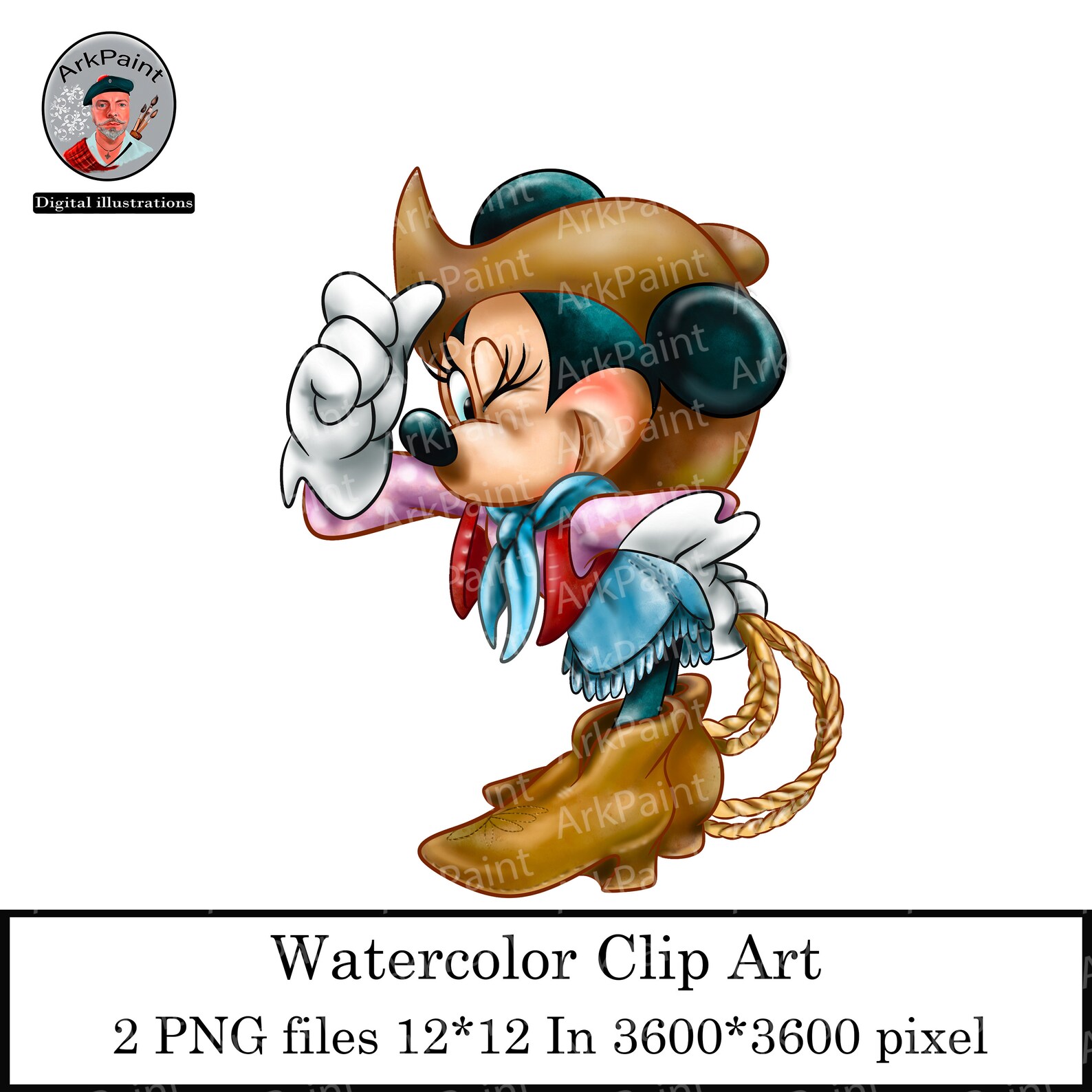 Cowgirl Minnie Mouseminnie Mouse PNG Minnie Mouse (Download Now) Etsy