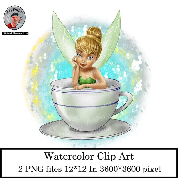 Tinkerbell PNG Tinkerbell Watercolor Clipart Tinkerbell Png Etsy