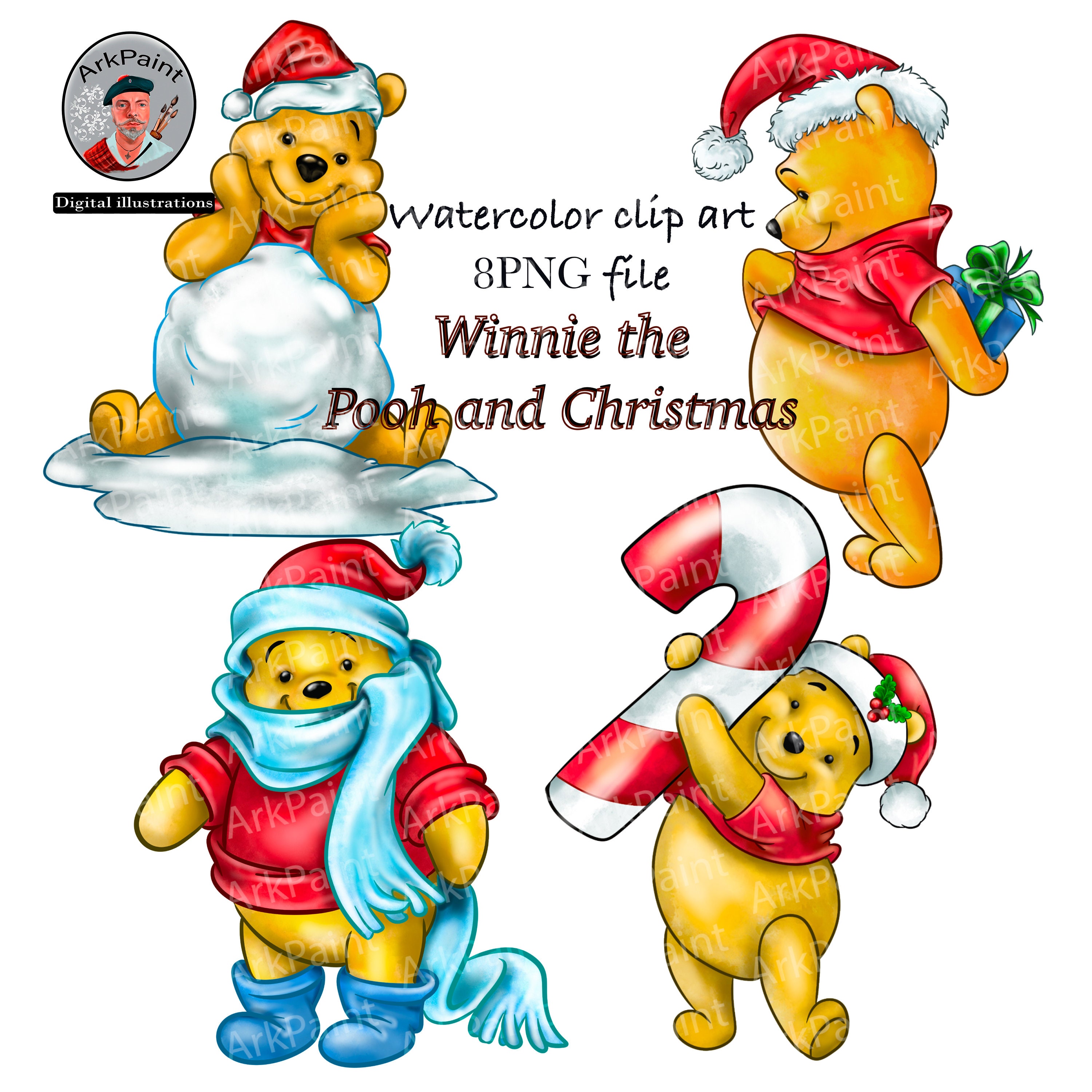 Winnie the Pooh's Christmas Pngwinnie the Pooh Etsy