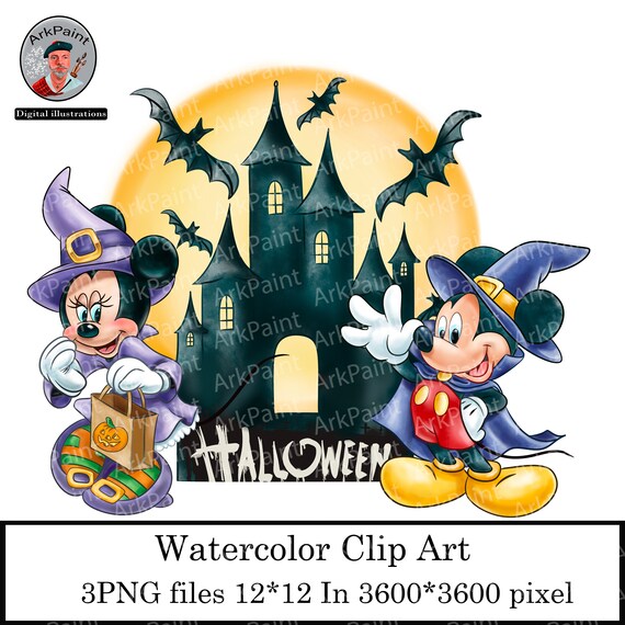 Halloween Mickey Mouse and Mini Mouse Pngminnie Mouse Etsy