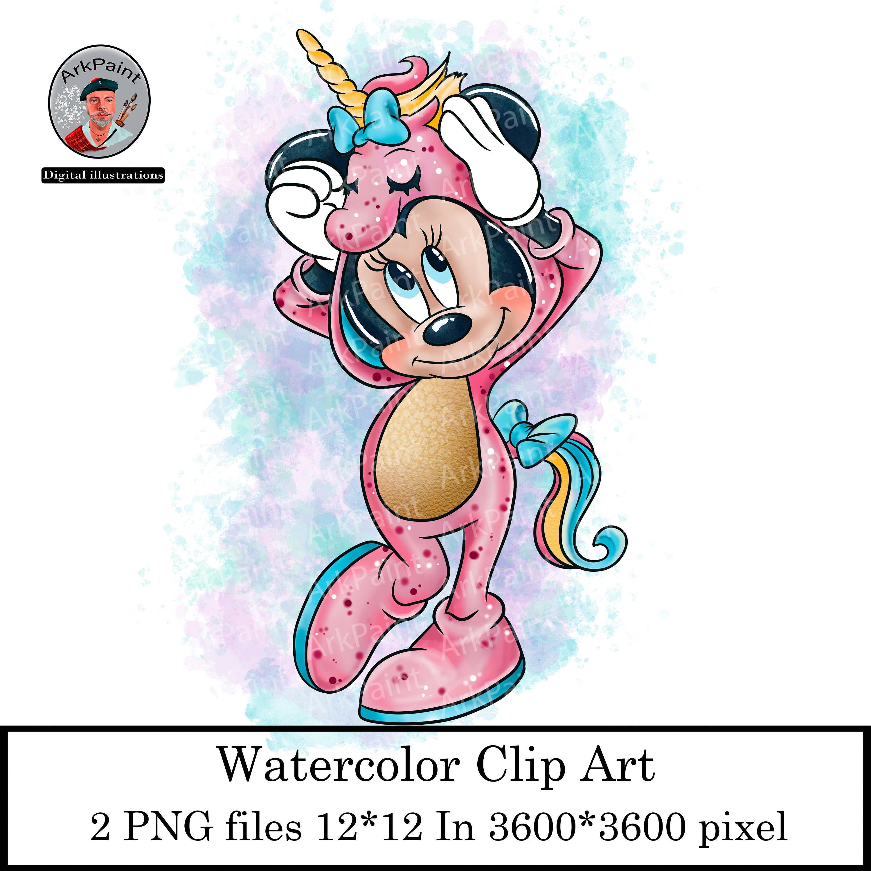 Minnie Mouse PNG Minnie Mouse Rainbow Unicorn Clipart Etsy