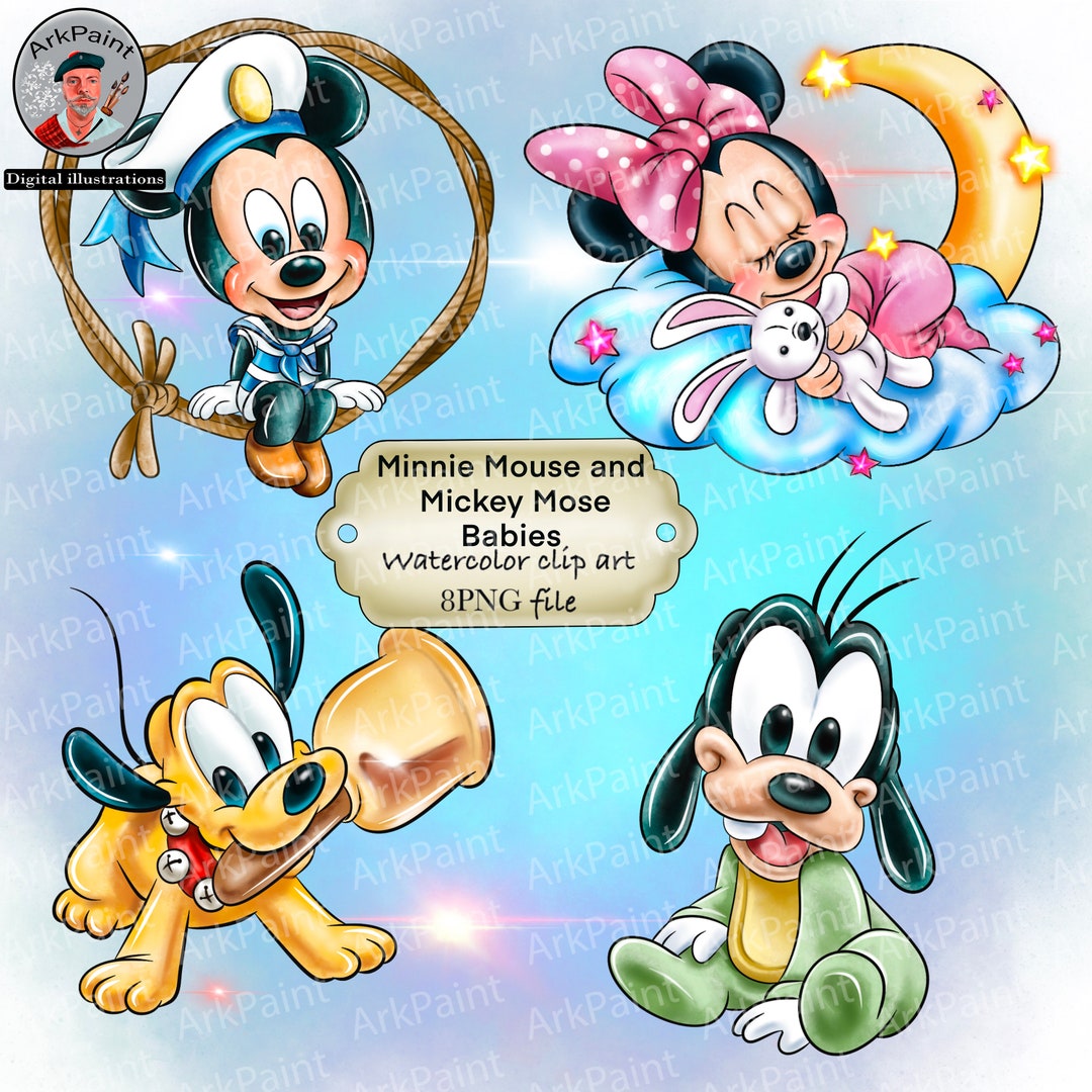 Baby Minnie Mouse in a Bibbaby Minnie Mouse Pngminnie Mouse Etsy