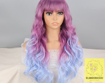 Blue and Purple Wig