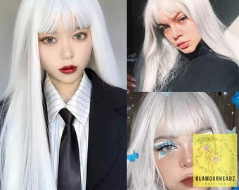 White Wig with Fringe