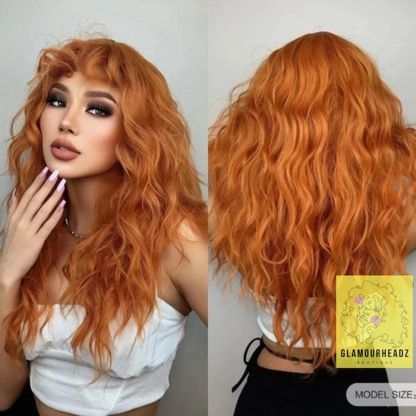 Long Orange Ginger Wig