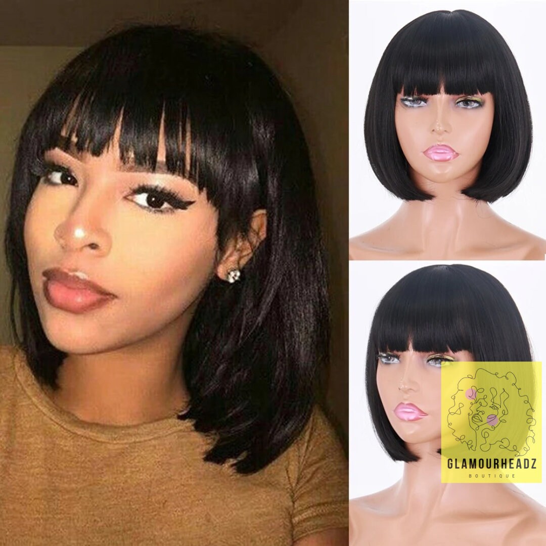 Black Bob Wig - Etsy