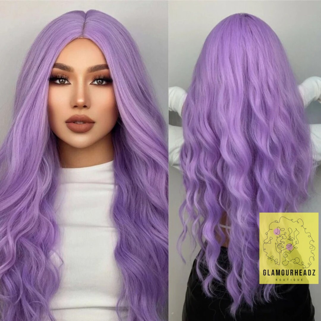 Long Purple Wig Etsy