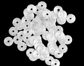 6mm - 150pc Silver Flat Disk Spacer Beads, Brushed Gold Plated Disc Spacers For Jewelry Making, Heishi Spacers