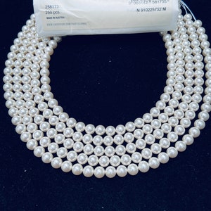 Natural crystal white (001 650) Swarovski pearl genuine Swarovski round beads  for jewelry making 2mm 3mm 4mm 5mm 6mm 8mm 10mm 12mm