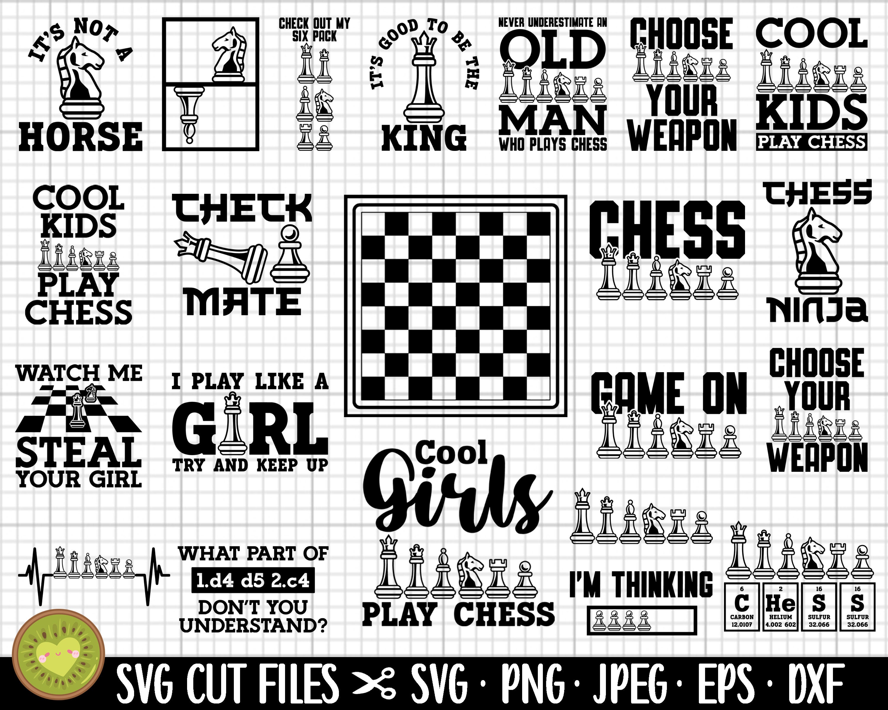 Chess Pieces and Split SVG File Cutting Template – Designed by Geeks