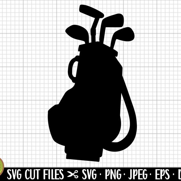 Golftasche Silhouette, Golftasche SVG Schnittdatei Cricut, Golftasche png, Golftasche Vektor, kommerzielle Nutzung