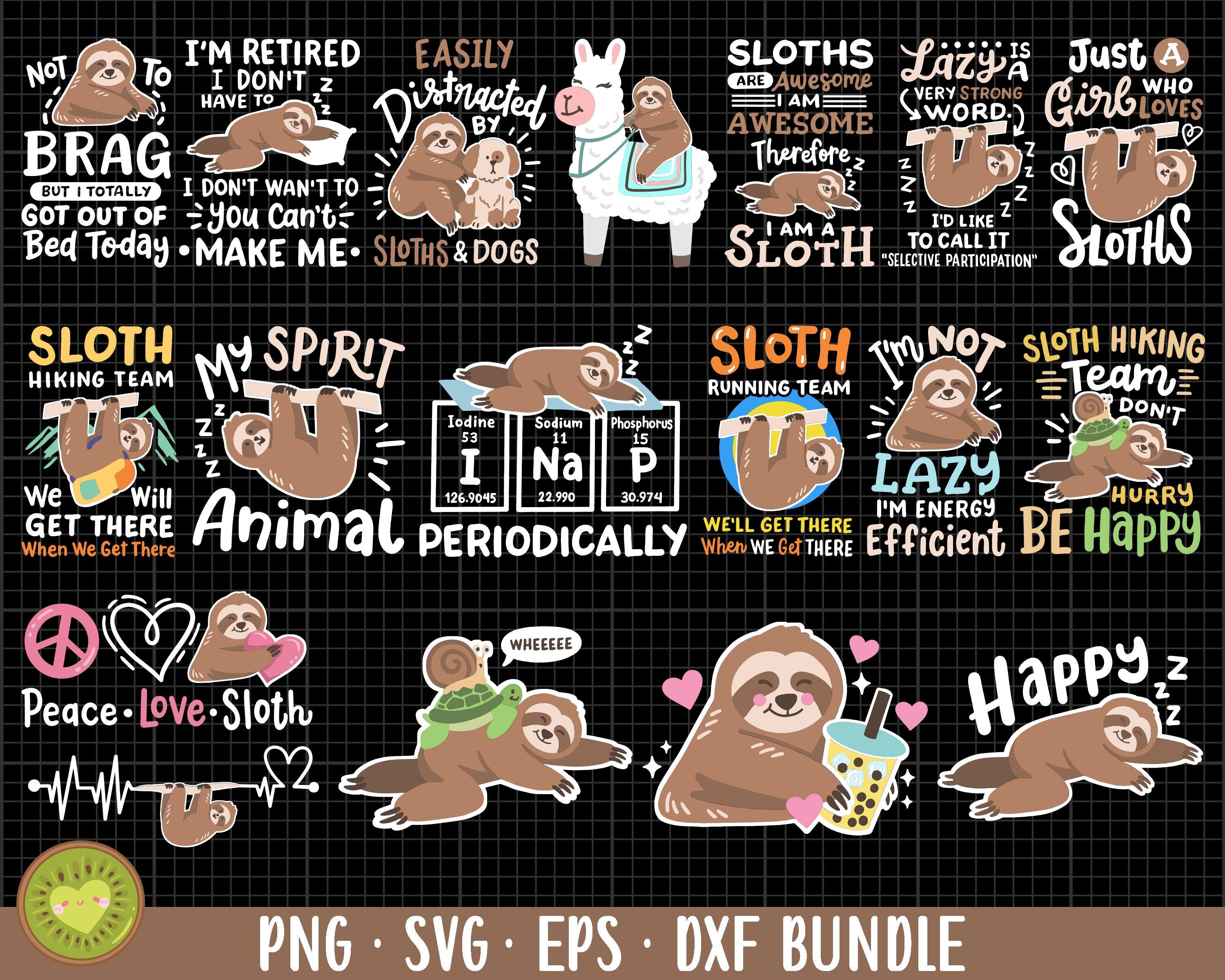 Sloth Png Sloth Svg Sloth Png Bundle Sublimination Free Commercial Use ...