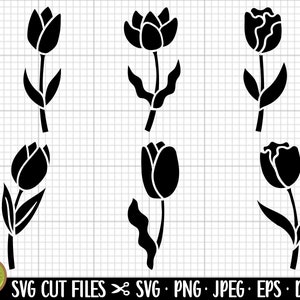 tulip silhouette png bundle commercial use cricut tulip svg tulip clipart
