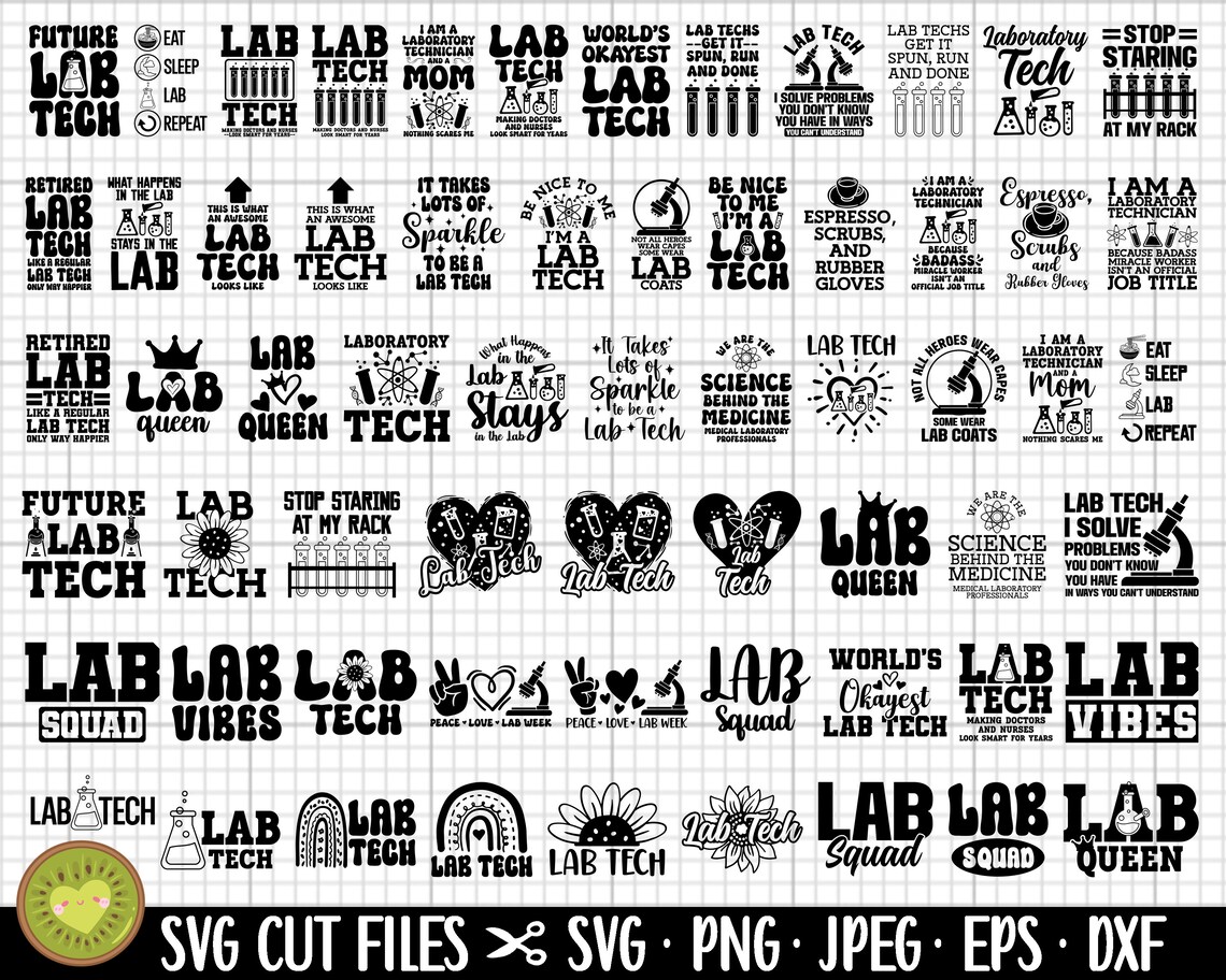 Lab Tech Svg Bundle Cricut Lab Tech Png Bundle Laboratory Tech ...
