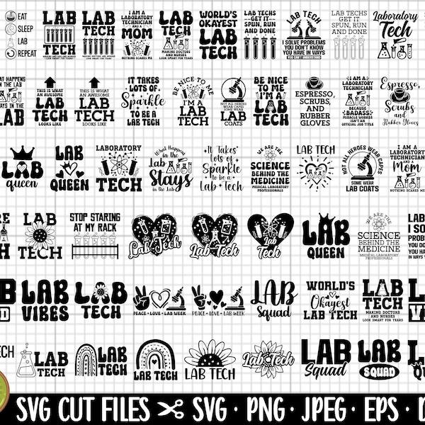 lab tech svg bundle cricut lab tech png bundle laboratory tech technician svg png eps dxf jpg cut files free commercial use