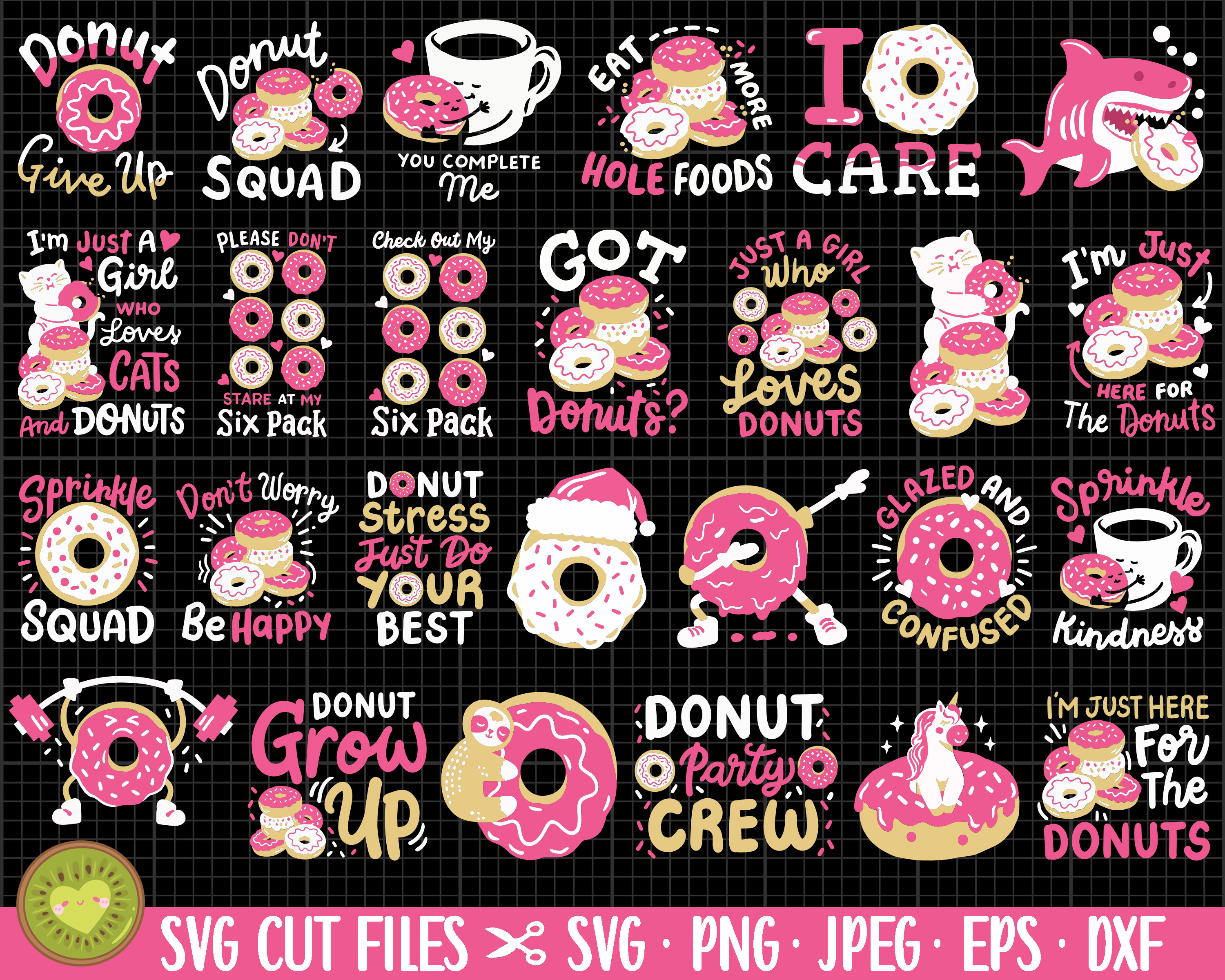 Donut Svg Donut Png Bundle Cricut Cut Files Shirt Design Bundle Free ...