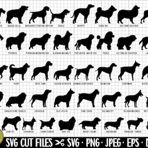dog silhouettes png bundle dog silhouettes svg bundle cricut cut files cutting files dog silhouette bundle commercial use