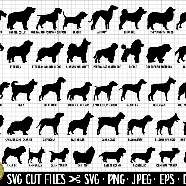 dog silhouettes png bundle dog silhouettes svg bundle cricut cut files cutting files dog silhouette bundle commercial use