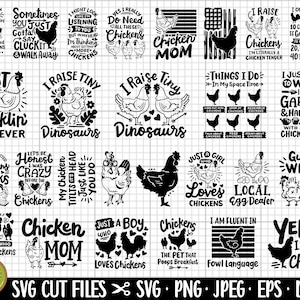 lot de poulet svg cricut poulet png sublimation silhouette poulet chemise design lot usage commercial eps dxf jpeg