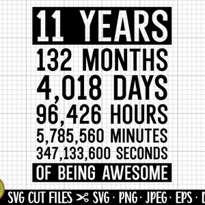 11th birthday svg 11 years old svg 11th birthday png