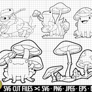 champignon grenouille svg png cricut