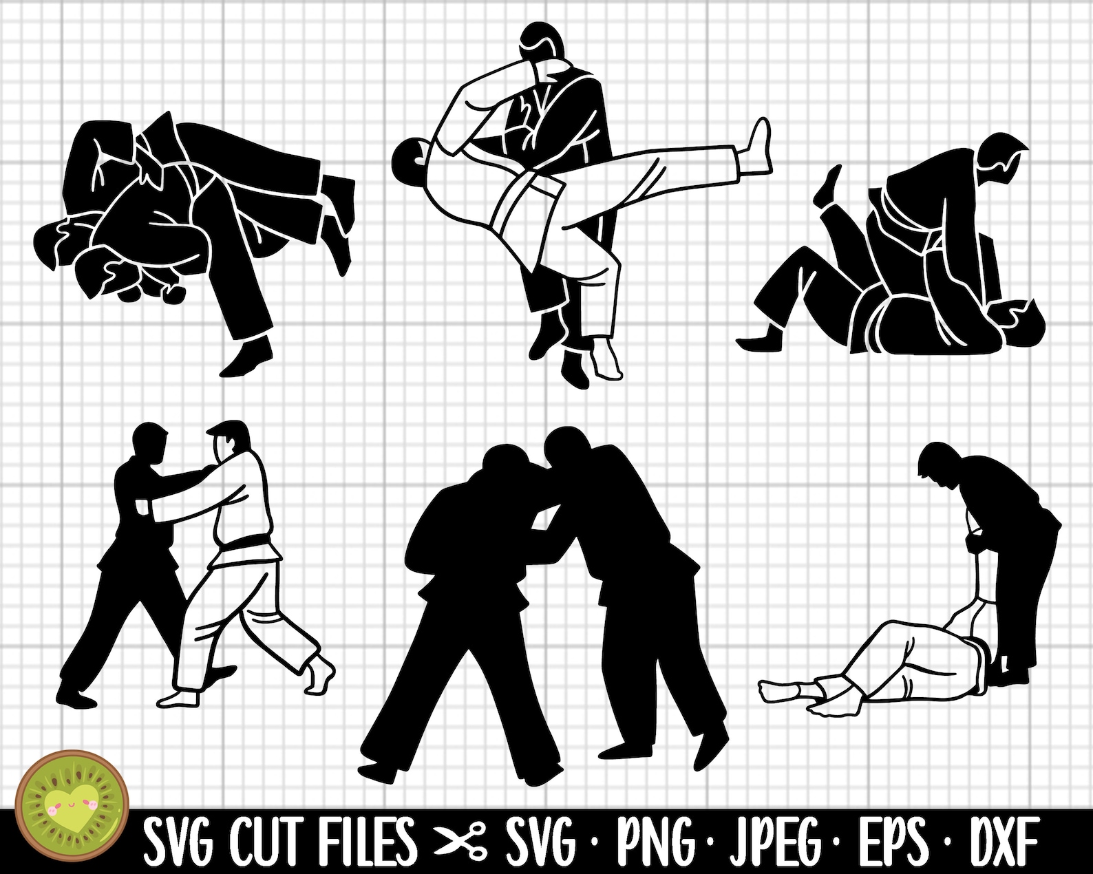 Judoka Svg Judoka Silhouette Judo Svg Bundle Jiu Jitsu Svg Bundle Judo