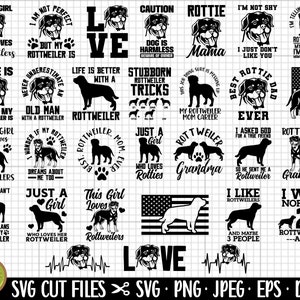 ロットワイラー svg バンドル クリカット 無料商用利用 ロットワイラー png バンドル シャツ デザイン用 ロットワイラー オーナー svg png eps dxf jpg バンドル ベクター