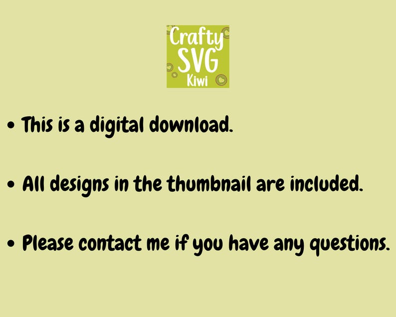 May include: A digital download graphic design with the text "This is a digital download." "All designs in the thumbnail are included." and "Please contact me if you have any questions."