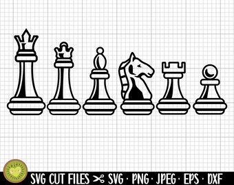 Chess Pieces SVG PNG JPG Cut Files Graphic by kaybeesvgs