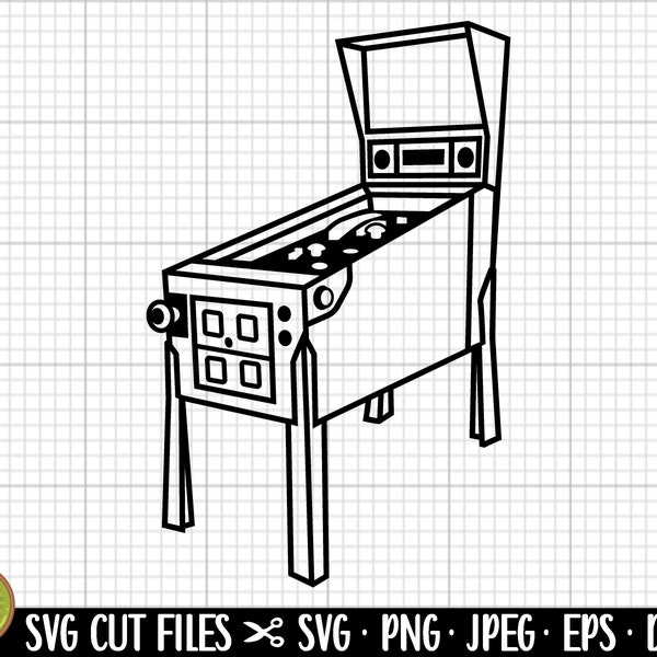 pinball machine svg png pinball svg png pinball machine clipart vector commercial use cut file cricut