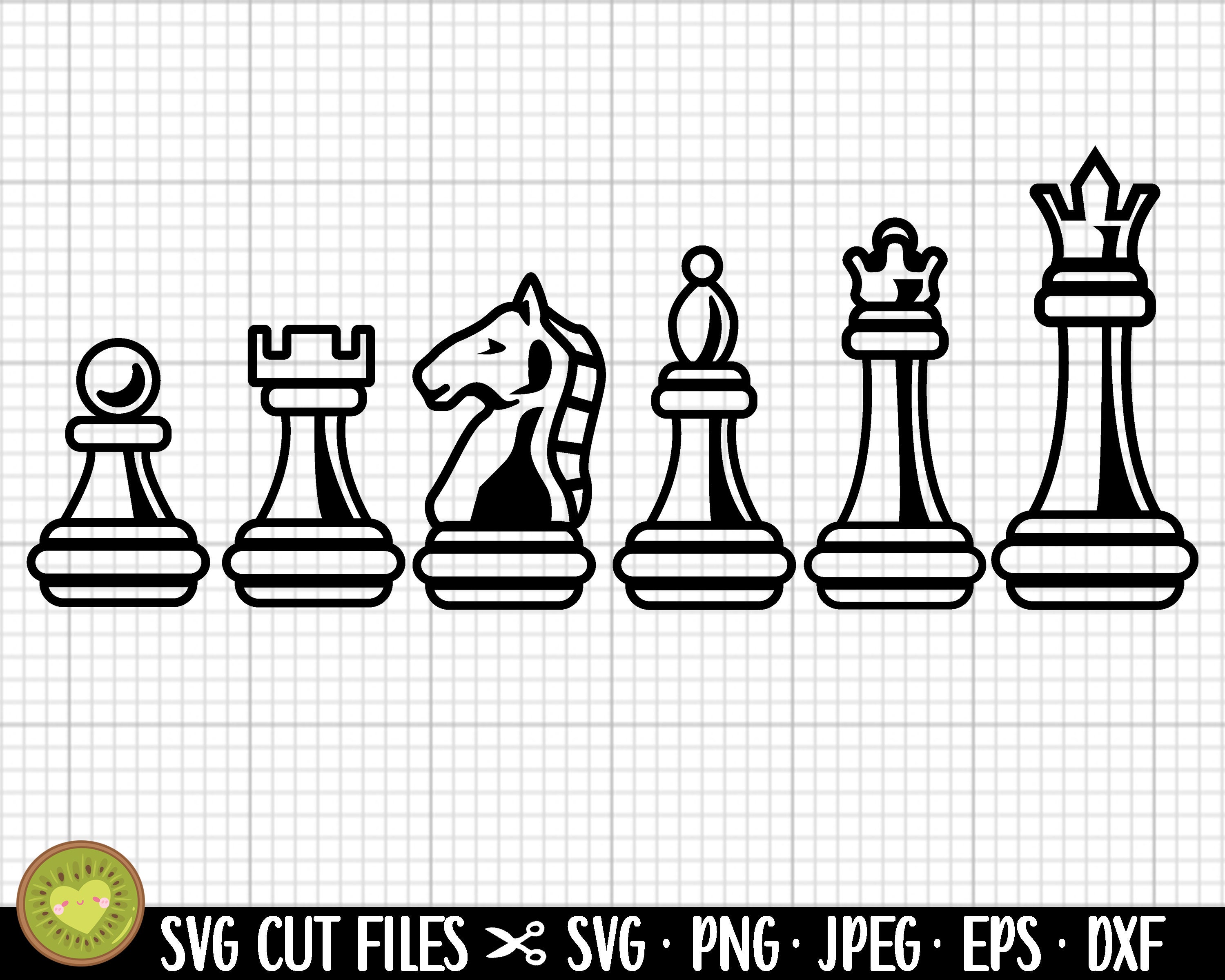 Chess Pieces SVG PNG JPG Cut Files Graphic by kaybeesvgs