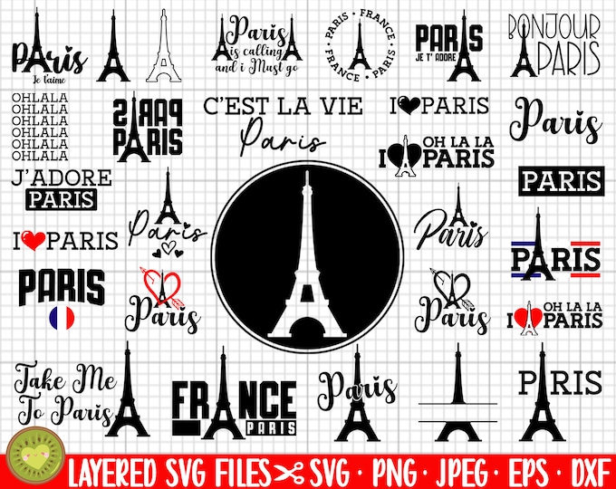 Paris Svg Cricut Paris Png Paris Design Bundle Commercial Use Etsy