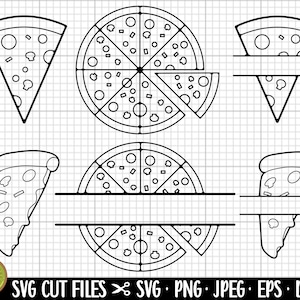 pizza clipart pizza designs pizza outline pizza badge pizza cut files commercial use