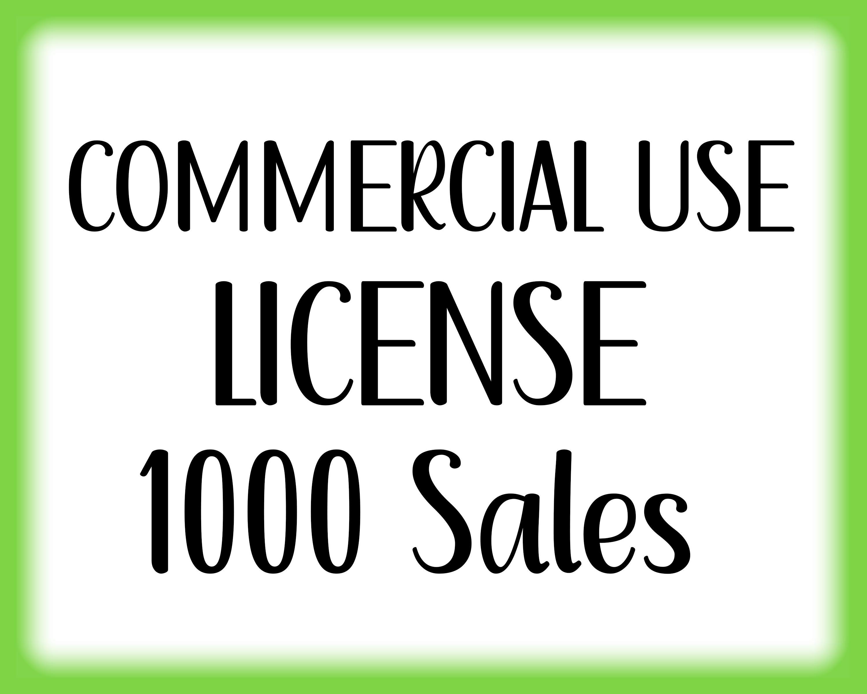 Commercial Use License CraftySVGKiwi Uo to 1000 Sales
