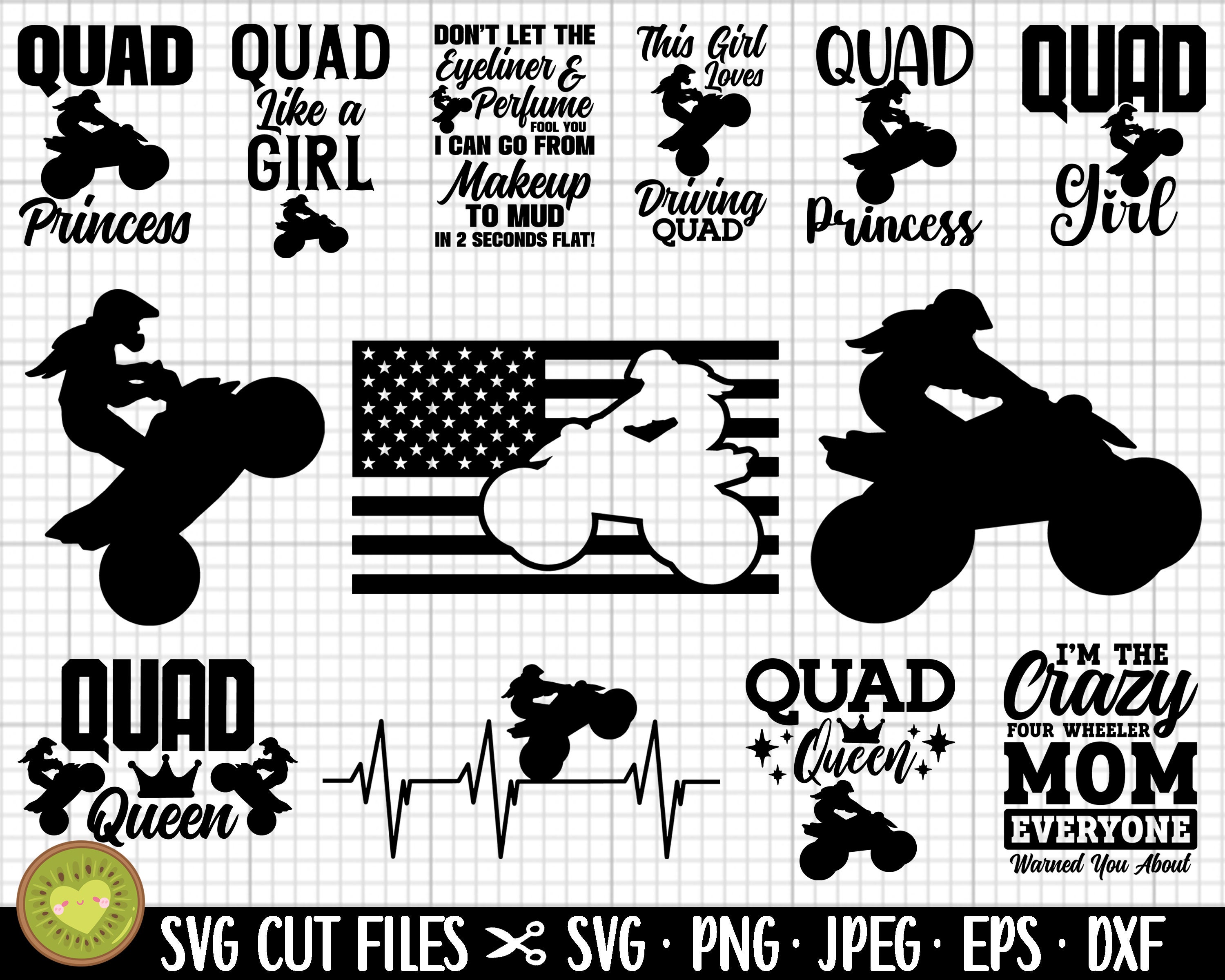 Atv Svg Bundle for Cricut Girls Women Atv Png Bundle Quad Svg Etsy