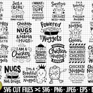 Bundle de nuggets de poulet svg png cricut nuggets de poulet dessins de chemise nuggets de poulet sublimation png bundle usage commercial gratuit