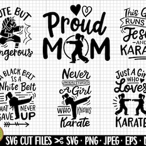 karate girl svg png eps dxf cut files cricut karate girl svg bundle karate mom svg png bundle