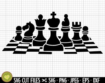 Chess Pieces SVG Bundle, Chess Silhouette, Chess Board Svg, Chess player Svg,  Chess Game Svg, - So Fontsy