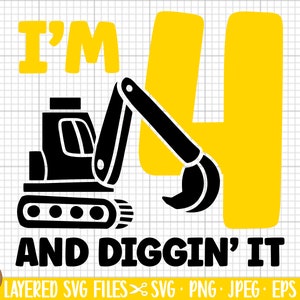 4th birthday party construction worker svg png
