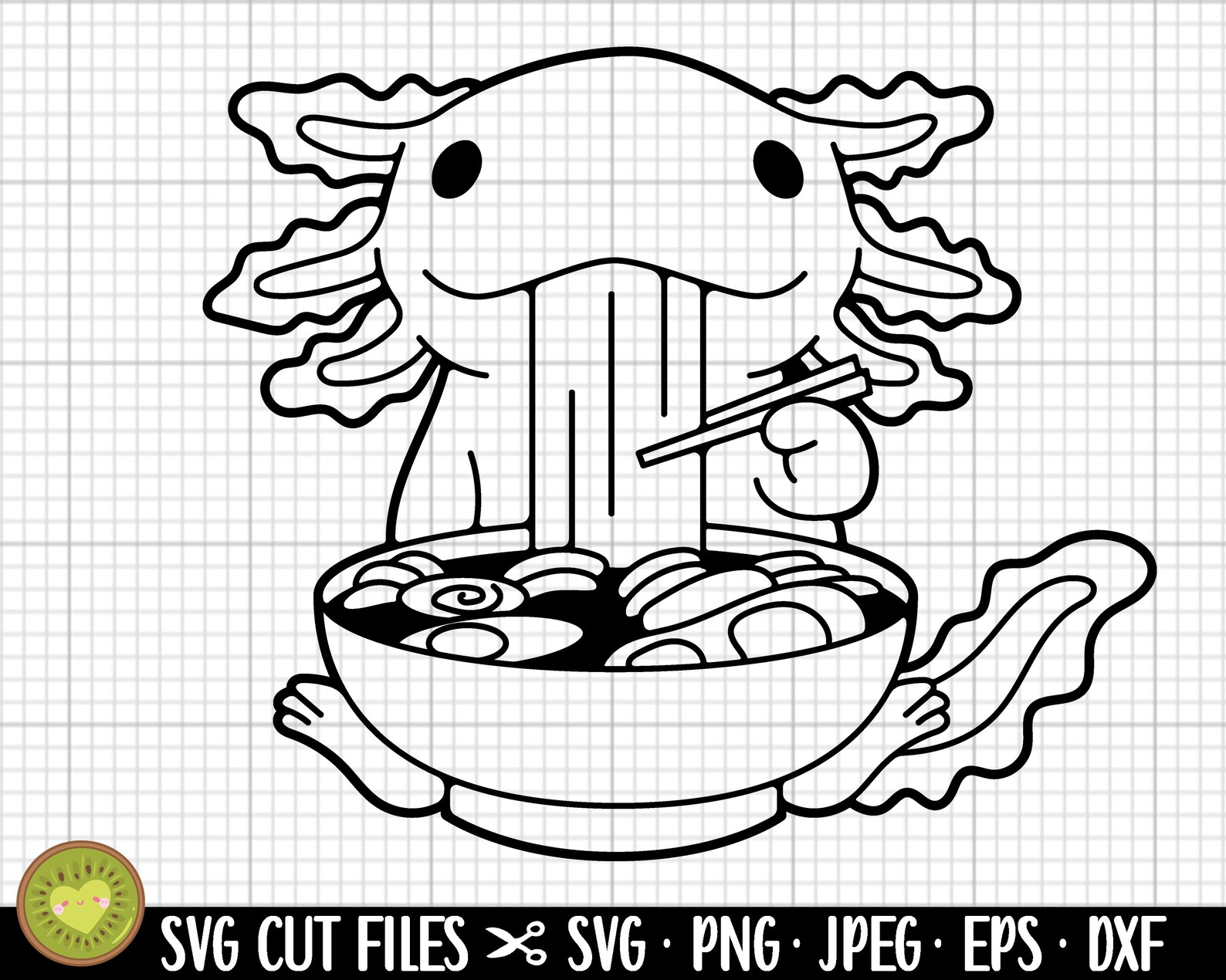 Axolotl Eating Ramen Svg Axolotl Eating Ramen Png Axolotl Eating Ramen ...