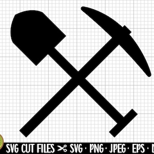 shovel and pickaxe svg shovel svg pickaxe svg png silhouette vector clipart commercial use