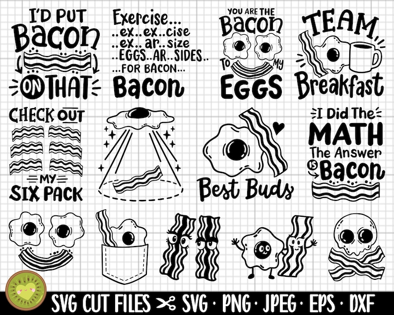 Egg Bacon Svg Png Etsy