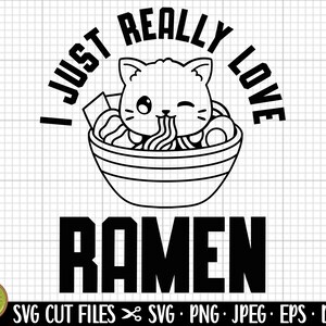 Ramen svg png ramen cat svg png kawaii neko svg png eps dxf jpeg couper fichier