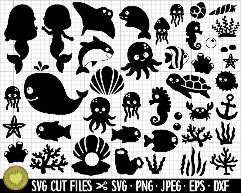 Under the Sea Svg Bundle Free Commercial Use Cricut Cut Files Clipart ...