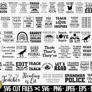 english teacher svg bundle cricut english teacher png bundle esl teacher svg png shirt designs bundle free commercial use vector eps dxf jpg
