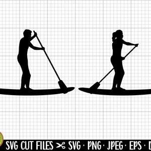 sup silhouette bundle svg png stand up paddling paddler commercial use