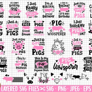 varkens svg bundel varken png bundel varken cricut gesneden bestand snijmachine varken sublimatie png silhouet eps dxf jpg gratis commercieel gebruik
