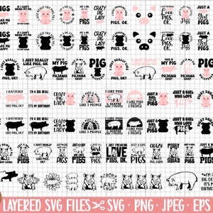 pig svg bundle pig png bundle pig svg cut files cricut pig clipart pig vector pig eps dxf jpeg jpg free commercial use