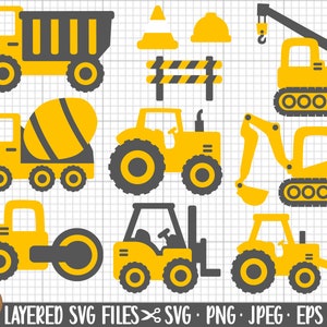 construction svg bundle construction trucks svg png bundle layered cut files cricut excavator svg bundle excavator png bundle