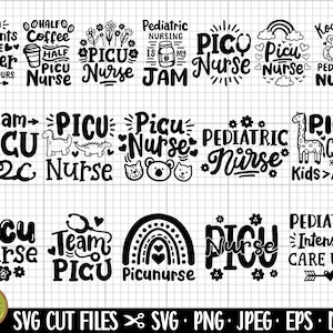 picu nurse svg picu nurse png bundle cricut cut file pediatric intesive care unit nurse svg png eps dxf jpg commercial use